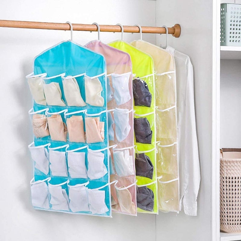 AMULAKH AMULAKH 16Pocket Hanging Closet Organizer Jewelry and Accessories Organizer Underwear Bra Socks Ties Closet Storage Organizer Hanger Ba - Image 4