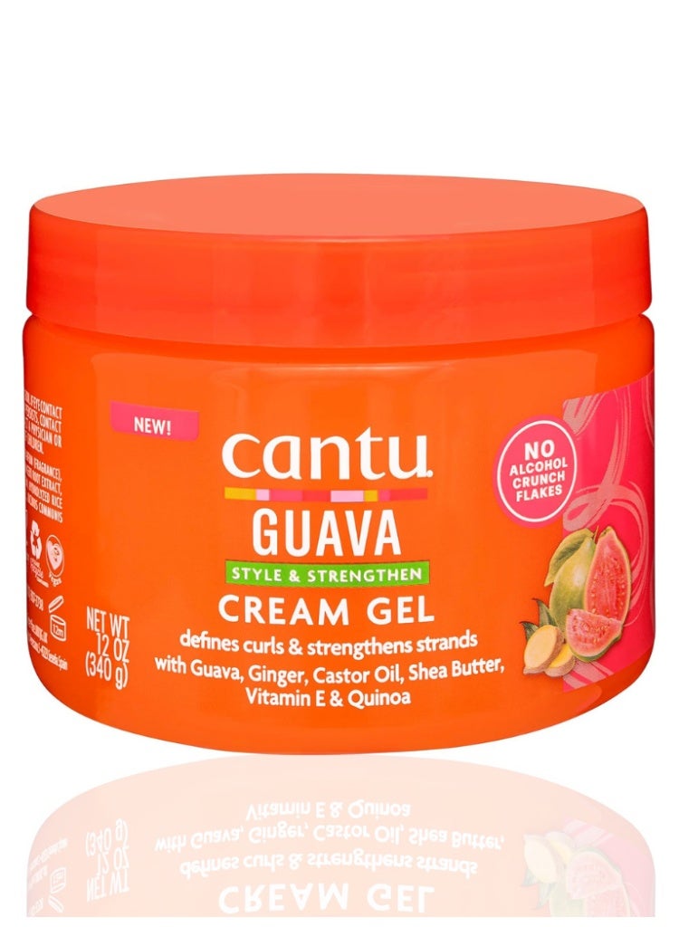 Cantu Guava Style & Strengthen Cream Gel 340 g – Curl Defining Moisture Styling Gel Cream for Stronger, Smoother Hair 340mlml - Image 1