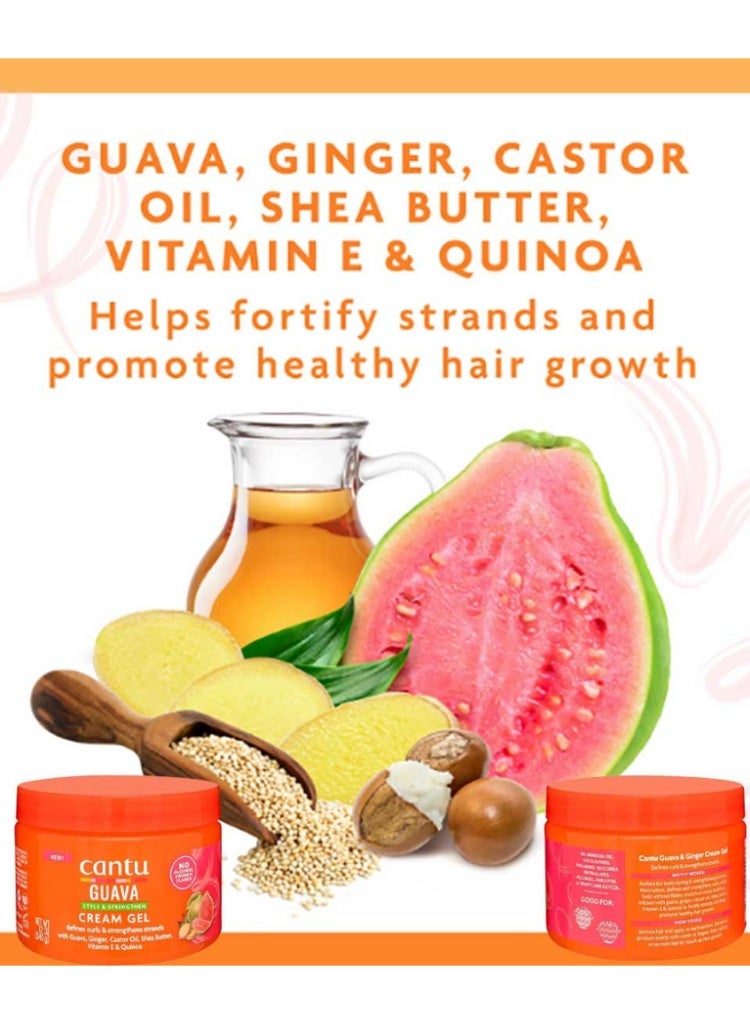 Cantu Guava Style & Strengthen Cream Gel 340 g – Curl Defining Moisture Styling Gel Cream for Stronger, Smoother Hair 340mlml - Image 2