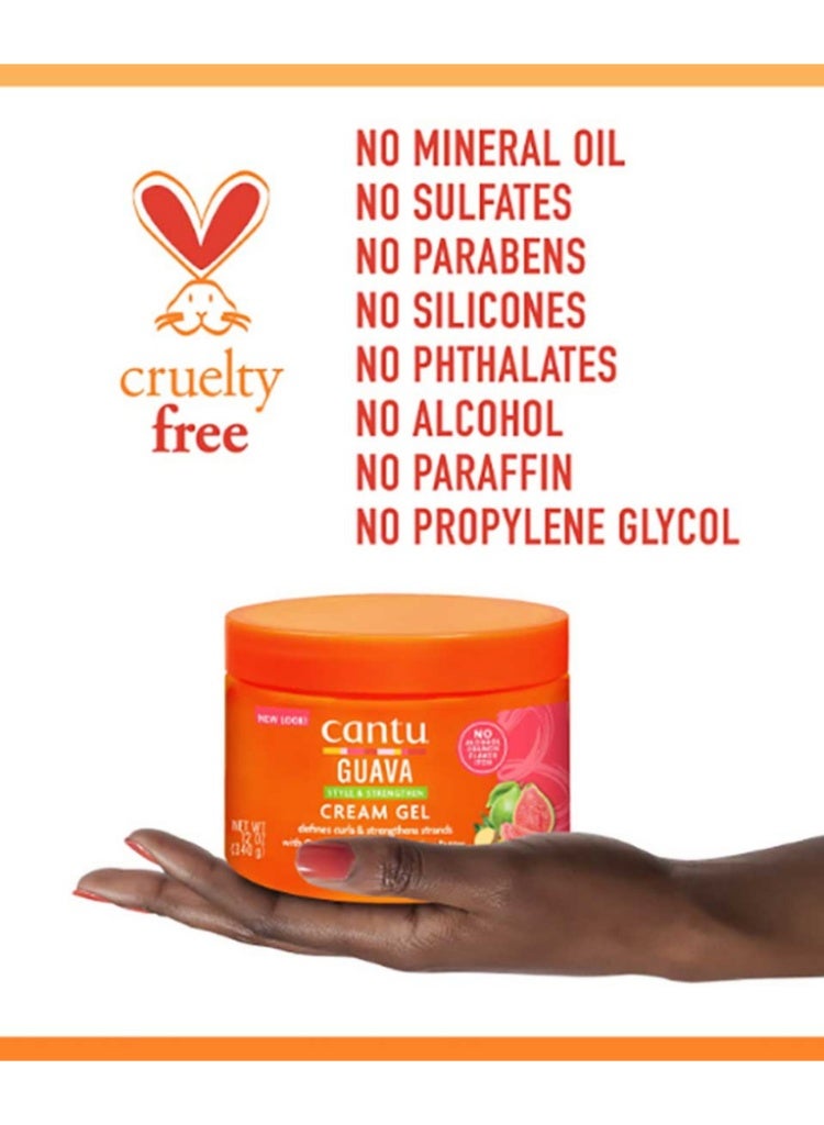 Cantu Guava Style & Strengthen Cream Gel 340 g – Curl Defining Moisture Styling Gel Cream for Stronger, Smoother Hair 340mlml - Image 3