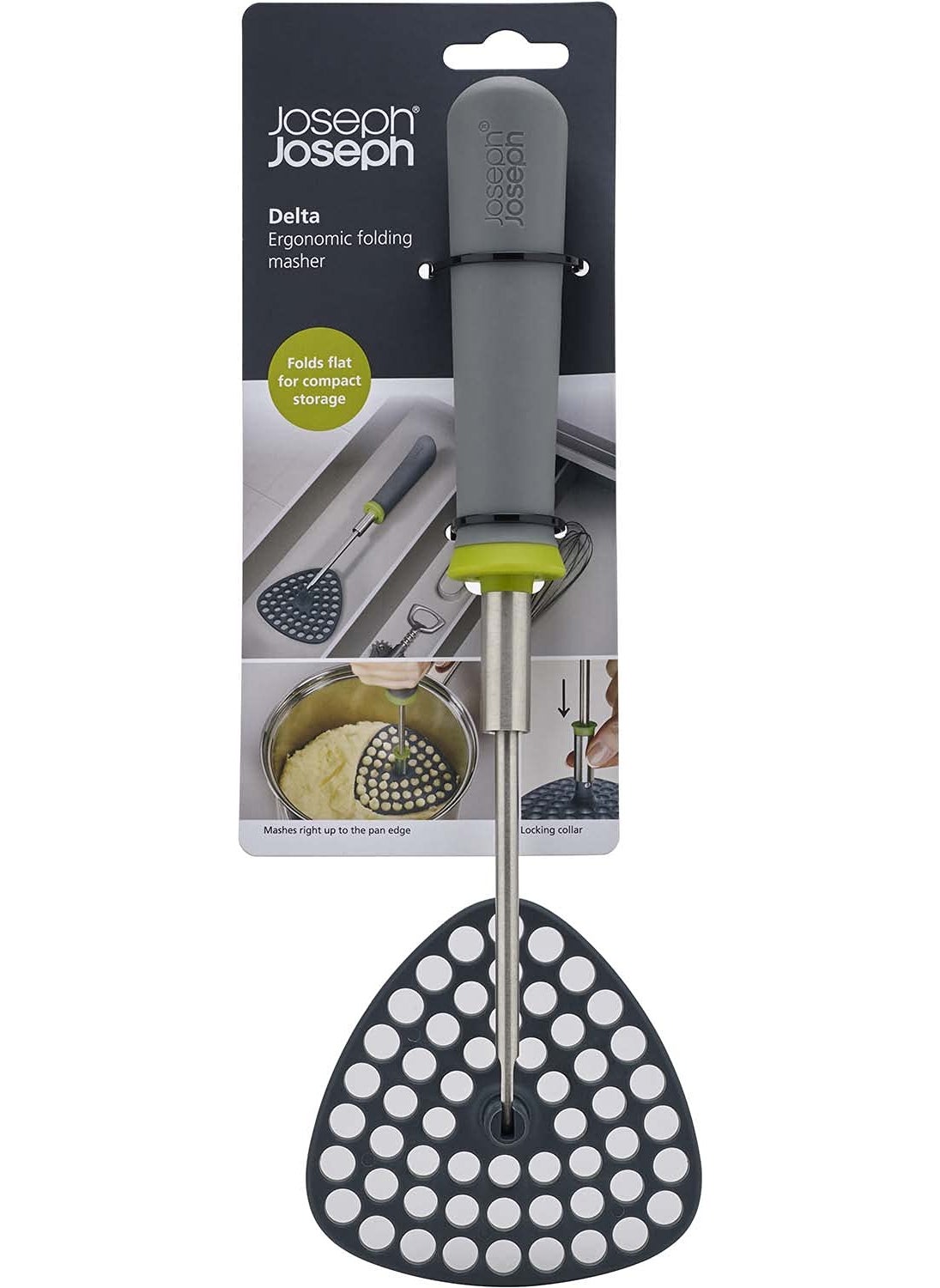 Joseph Joseph Joseph Joseph Delta Folding Masher GreyGreen  - Image 3
