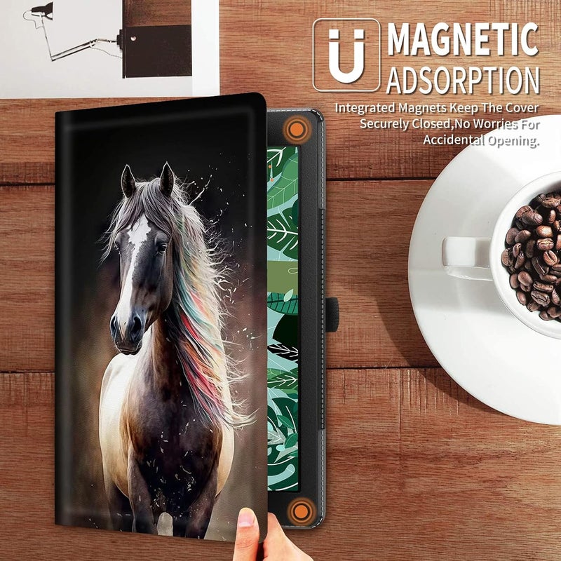FUYOCWE for Fire HD 10 Case 2021,Fire HD 10 Plus Tablet Case (11th Generation, 2021 Release), Multi-Angle Slim Stand Smart Cover Cases for New Amazon Kindle Fire HD 10 10.1"-Horse with Colorful Mane - Image 4