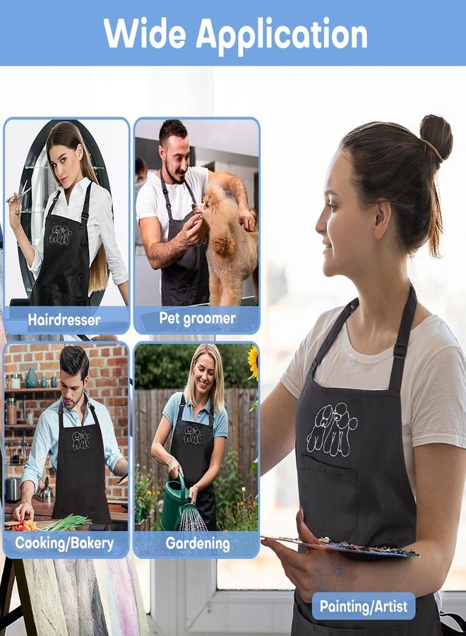 Noverlife Dog Grooming Apron with 4 Pockets, Hair Resistant Grooming Apron for Dog Groomers 34 Inch Long Pet Bath Pinafore, Multi Function Pet Pinafore with Adjustable Strap for Puppy Cat Shop - Image 5