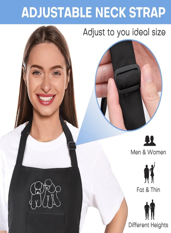 Noverlife Dog Grooming Apron with 4 Pockets, Hair Resistant Grooming Apron for Dog Groomers 34 Inch Long Pet Bath Pinafore, Multi Function Pet Pinafore with Adjustable Strap for Puppy Cat Shop - Image 3