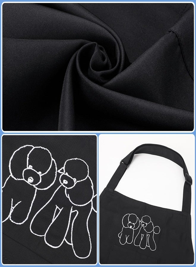 Noverlife Dog Grooming Apron with 4 Pockets, Hair Resistant Grooming Apron for Dog Groomers 34 Inch Long Pet Bath Pinafore, Multi Function Pet Pinafore with Adjustable Strap for Puppy Cat Shop - Image 2