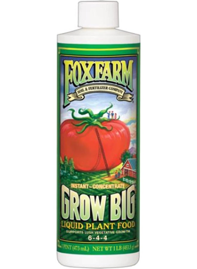 Fox Farm 6-4-4, 1-Pint Fx14092 Grow Big Liquid Concentrate Fertilizer, Soil Npk 6-4, White  - Image 3