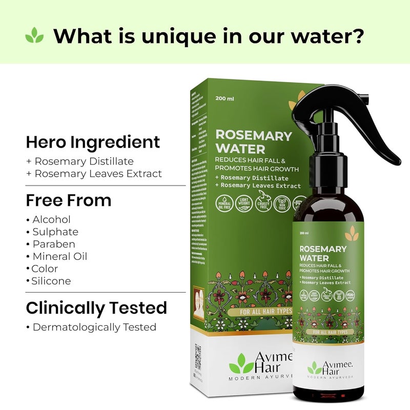 AVIMEE HERBAL سبراي نمو الشعر ومُرطب البشرة من أفيمي هيربال مزيج ماء إكليل الجبل وماء الأرز مع مستخلصات طبيعية للقشرة والتجاعيد وبشرة متألقة - Image 2