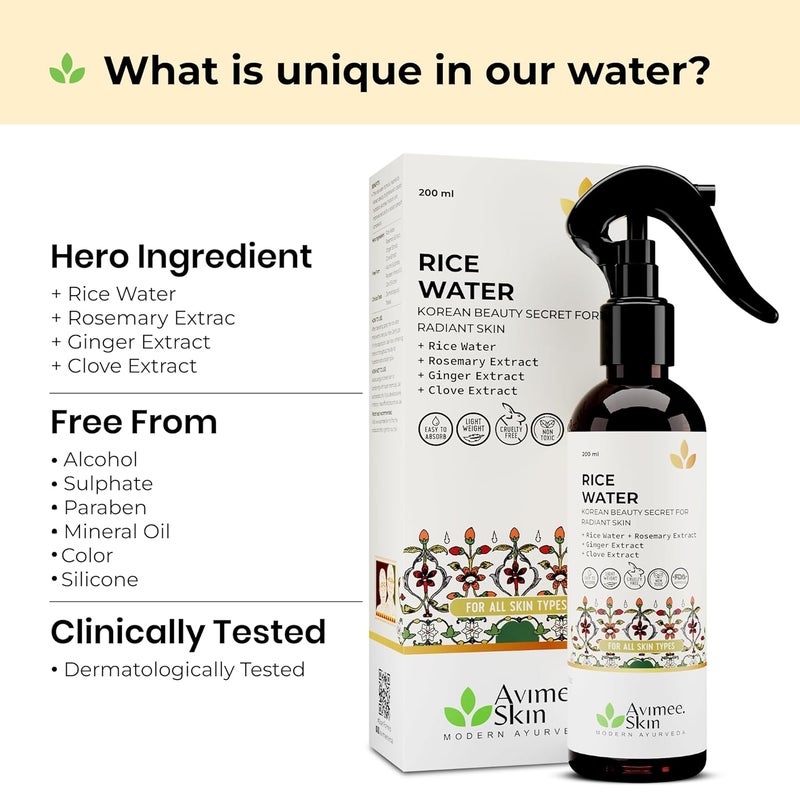 AVIMEE HERBAL سبراي نمو الشعر ومُرطب البشرة من أفيمي هيربال مزيج ماء إكليل الجبل وماء الأرز مع مستخلصات طبيعية للقشرة والتجاعيد وبشرة متألقة - Image 4