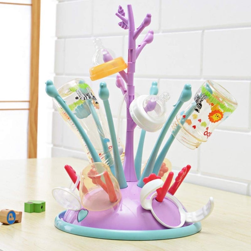 Baby Bottle Drying Rack Nipple Organizer Toddler Feeding Bottle Countertop Stand Drainer Cup Mug Holder for Space Saving Drying (Random Color) - Image 4
