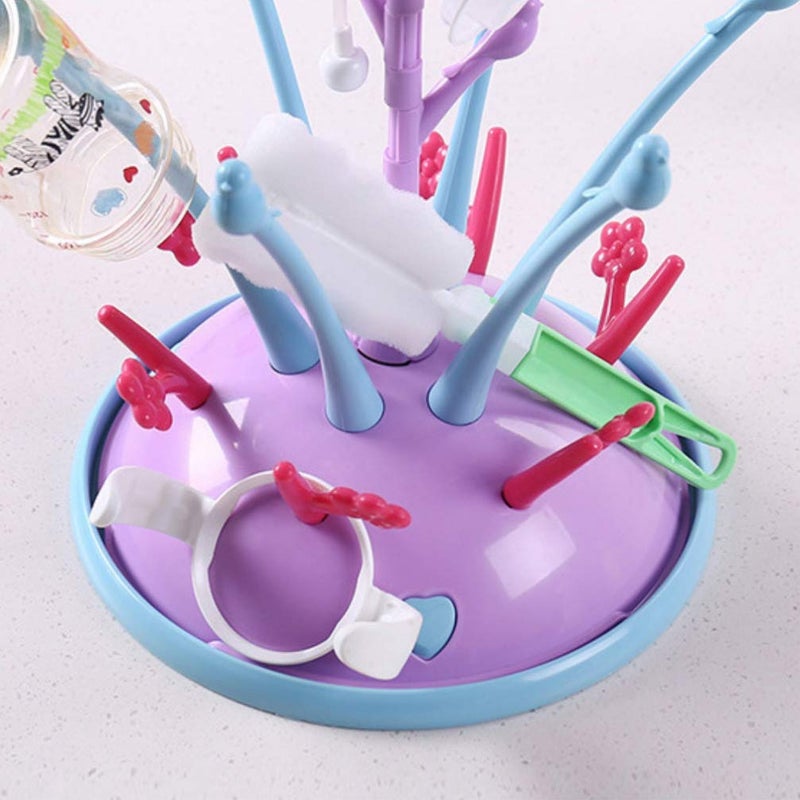 Baby Bottle Drying Rack Nipple Organizer Toddler Feeding Bottle Countertop Stand Drainer Cup Mug Holder for Space Saving Drying (Random Color) - Image 5
