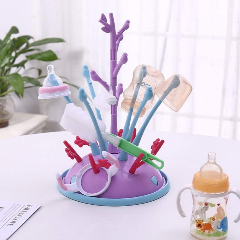 Baby Bottle Drying Rack Nipple Organizer Toddler Feeding Bottle Countertop Stand Drainer Cup Mug Holder for Space Saving Drying (Random Color) - Image 3