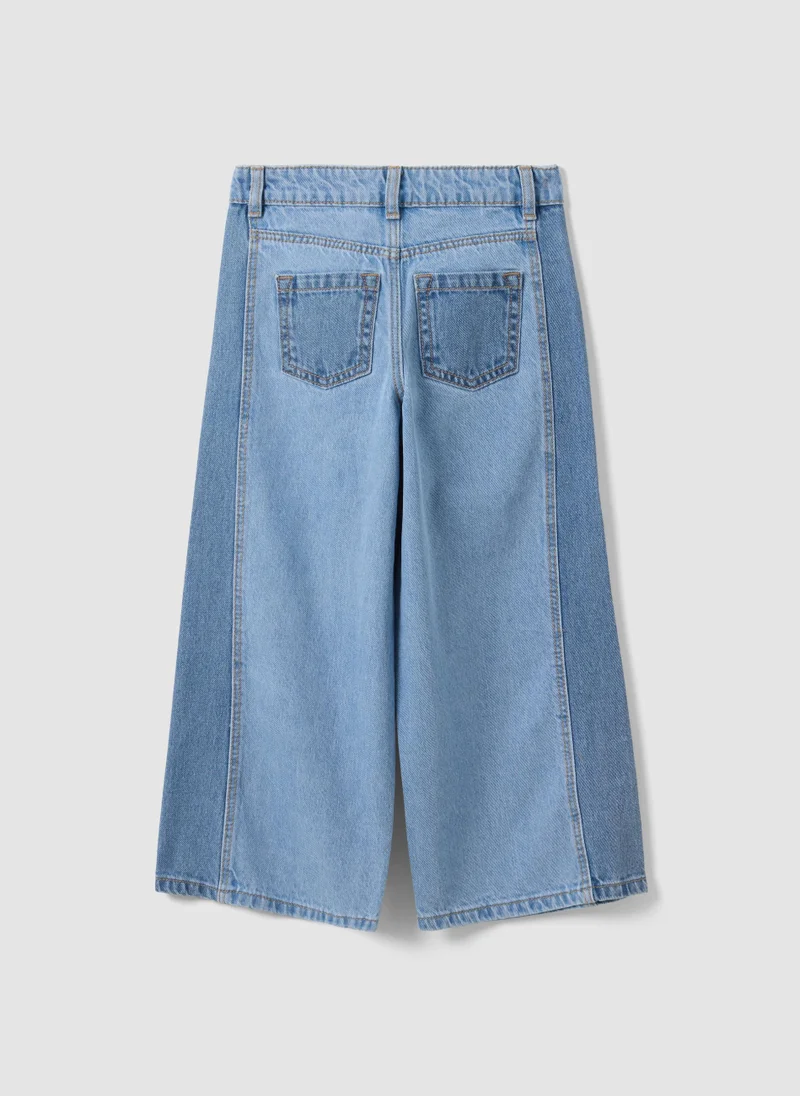 Ovs OVS Light Blue Wide-Leg Pure Cotton Jeans For Girls