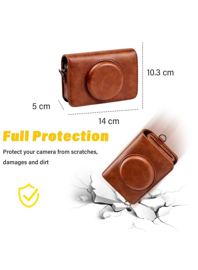 Rieibi Mini Shot 2 Retro Case, PU Leather Protective Case Cover for Kodak C210R Mini Shot 2 Retro 2-in-1 Camera/Printer Instant Portable with Shoulder Strap - Image 5