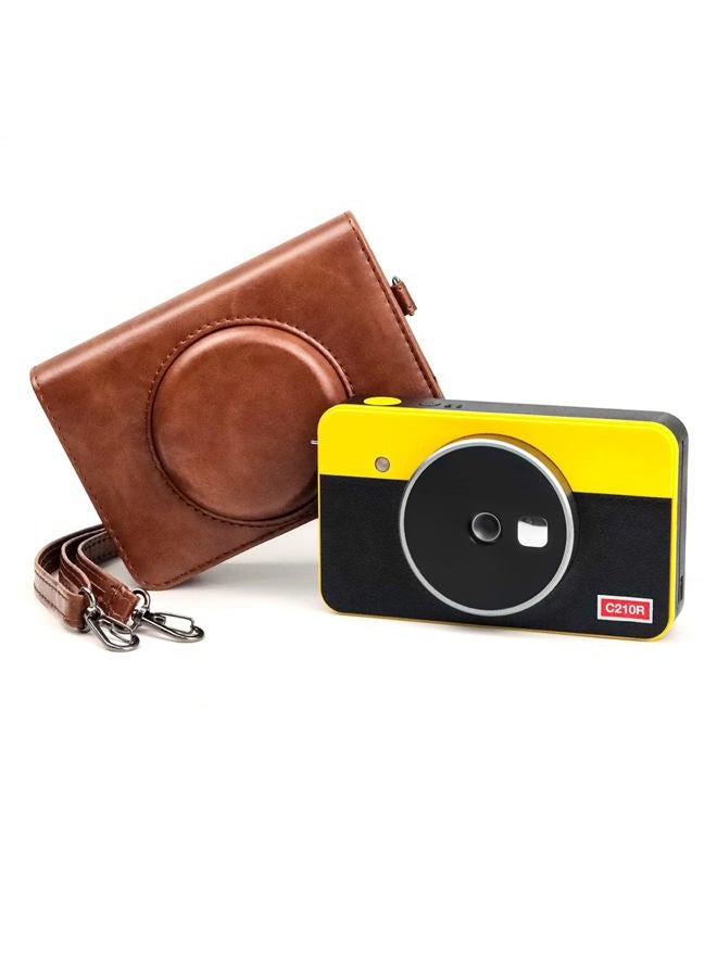 Rieibi Mini Shot 2 Retro Case, PU Leather Protective Case Cover for Kodak C210R Mini Shot 2 Retro 2-in-1 Camera/Printer Instant Portable with Shoulder Strap - Image 1