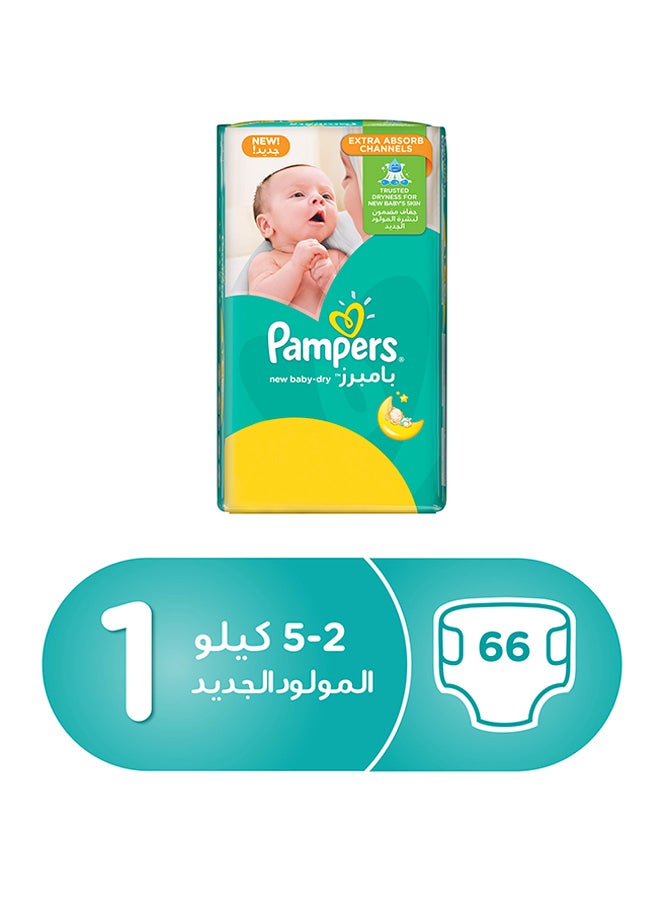 Pampers 66 Piece Baby Dry Diapers, 2-5 Kg - Image 1