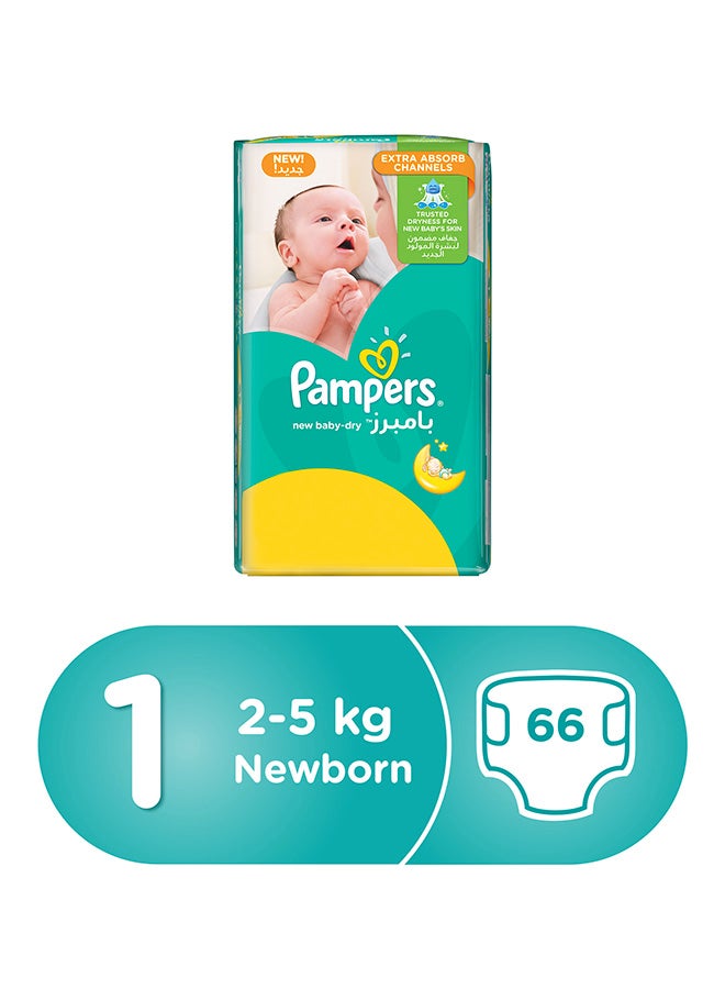 Pampers 66 Piece Baby Dry Diapers, 2-5 Kg - Image 2