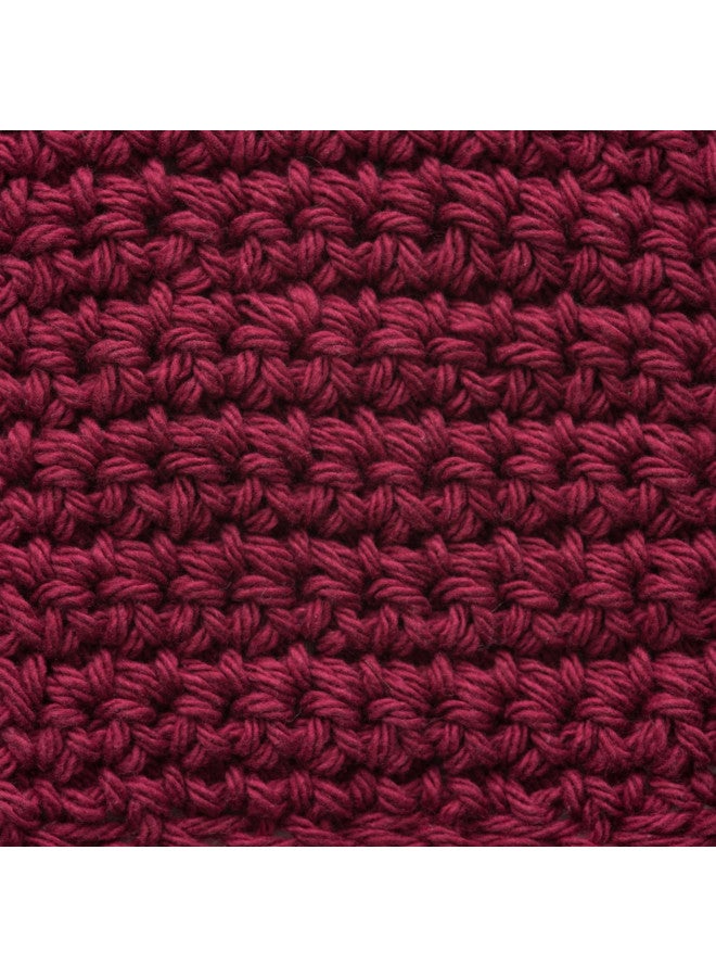 Lily Sugar 'N Cream The Original Solid Yarn, 2.5oz, Medium 4 Gauge, 100% Cotton - Wine - Machine Wash & Dry - Image 3