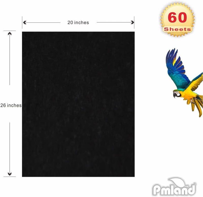 PMLAND ورق تغليف هدايا - لون أسود - 20 بوصة × 26 بوصة 60 ورقة - Image 4
