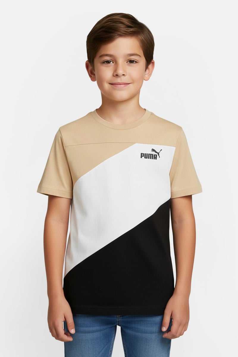 PUMA تي شيرت قصير الأكمام للأطفال الأولاد بياقة دائرية، متعدد الألوان - Image 1