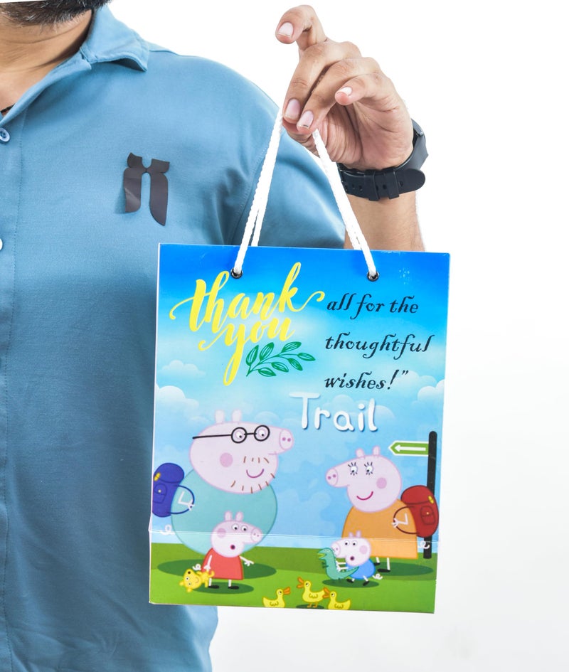 PPJ ® -HAPPY BIRTHDAY (CARTOON PIG THEME) PARTY (30 Pcs.) PAPER CARRY BAG, 10 Inch X 8 Inch X 4 Inch RETURN GIFT/HAPPY BIRTHDAY/RETURN GIFTS/GIFTS/GIFT BAGS/GIFT COVERS (Pack of 30) - Image 5