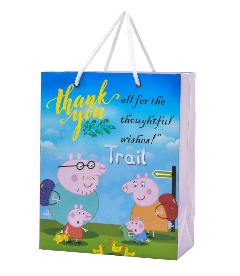 PPJ ® -HAPPY BIRTHDAY (CARTOON PIG THEME) PARTY (30 Pcs.) PAPER CARRY BAG, 10 Inch X 8 Inch X 4 Inch RETURN GIFT/HAPPY BIRTHDAY/RETURN GIFTS/GIFTS/GIFT BAGS/GIFT COVERS (Pack of 30) - Image 1