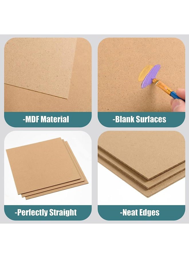 FOBSME 12 Pack MDF Wood Board for Crafts 12x12x1/8 Inch-3 mm Thick Medium Density Fiberboard Unfinished Wood Art Boards Blank Wooden Blocks Chipboard Panels for DIY Crafts, Painting, Engraving,Home Decor - Image 3