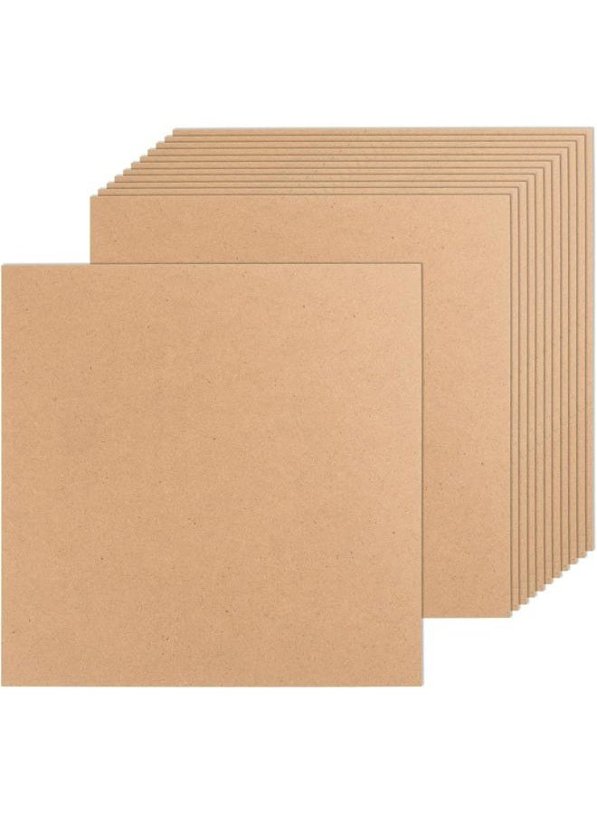 FOBSME 12 Pack MDF Wood Board for Crafts 12x12x1/8 Inch-3 mm Thick Medium Density Fiberboard Unfinished Wood Art Boards Blank Wooden Blocks Chipboard Panels for DIY Crafts, Painting, Engraving,Home Decor - Image 1
