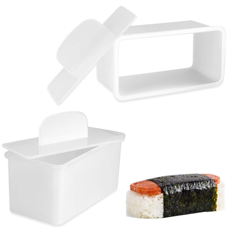 AYCCNH AYCCNH 2 Pack Non Stick Musubi Maker Press BPA Free Sushi Making Kit Onigiri Mold Luncheon Meat Press Hawaiian Spams Musubi Maker Mold White