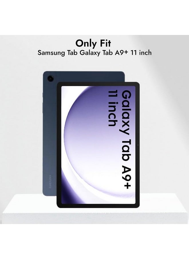 Robustrion - Robustrion Cover for Samsung Galaxy Tab A9 Plus Cover Case 11 inch, Hybrid Cover Case for Samsung Tab A9 Plus Cover/Tab A9+ Tablet Cover with Transparent Back [Auto Sleep/Wake Support]- Black - Image 1