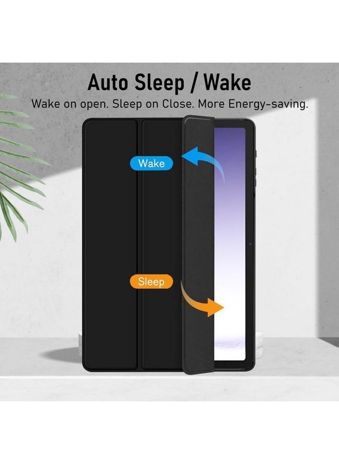 Robustrion - Robustrion Cover for Samsung Galaxy Tab A9 Plus Cover Case 11 inch, Hybrid Cover Case for Samsung Tab A9 Plus Cover/Tab A9+ Tablet Cover with Transparent Back [Auto Sleep/Wake Support]- Black - Image 1