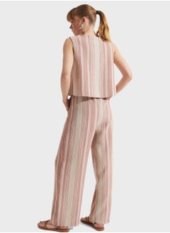 JUNE Striped Blouse Trousers Cotton Set  - Image 2