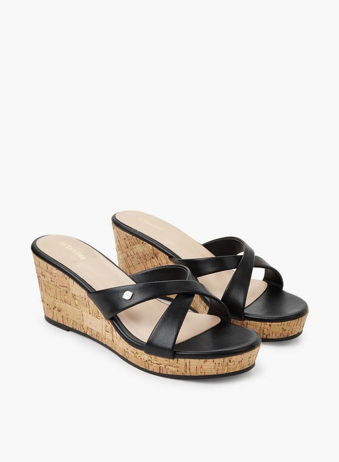 Surestep Women Lightweight Elegant Wedge Heel Sandals With Cork Finish - Image 1