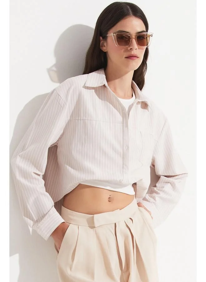 JUNE June Women Cotton Blend Garni Detailed Shirt Stone