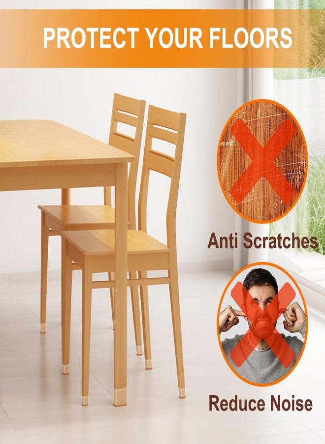 VIUME 24 Pcs Chair Leg Floor Protectors for Hardwood Floors Rectangle Silicone Covers to Protect Wood Tile Floors Felt Pads Furniture Leg Caps Non-Slip Reduce Noise (Fit L:1.12'' to 1.5'', W:0.75'' to 1'') - Image 3