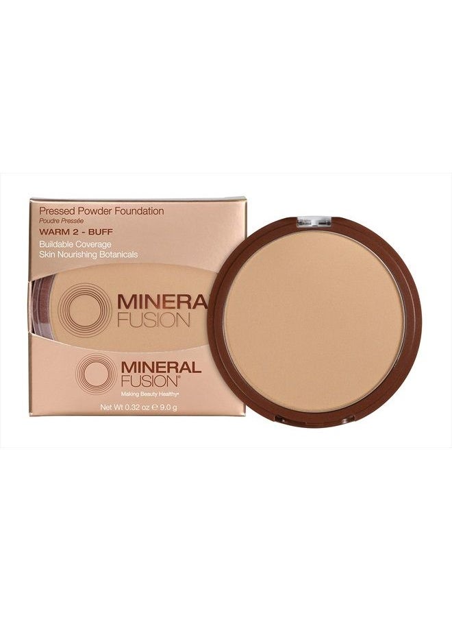 Mineral Fusion Pressed Powder Foundation, Natural Age Defying Makeup, Buildable Coverage for Silky Smooth Flawless Skin,Talc Free, Hypoallergenic (Warm) 2,9 g  - Image 1
