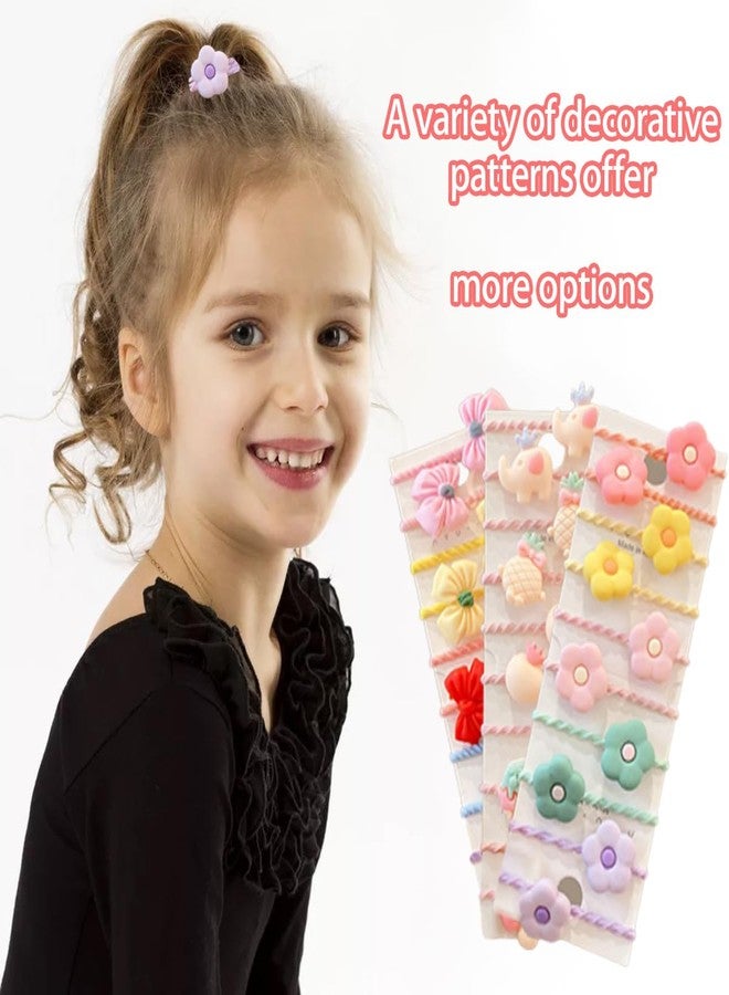 FFZDENA 3 Sets of 10 Each, Hair Accessories for Kids Girls, Rubber Band for Hair, Cute Floral Hair Bands for Baby Girls, Toddlers, and Women, Ideal for School, Parties, and Daily Use - Image 4