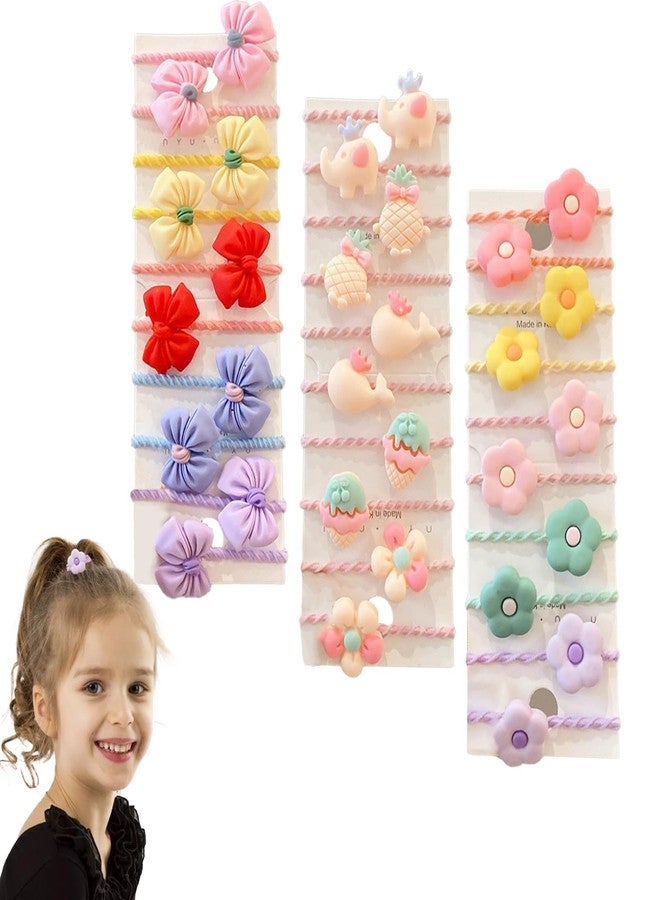 FFZDENA 3 Sets of 10 Each, Hair Accessories for Kids Girls, Rubber Band for Hair, Cute Floral Hair Bands for Baby Girls, Toddlers, and Women, Ideal for School, Parties, and Daily Use - Image 1