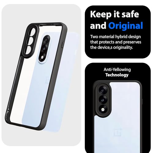 KAPAVER Hybrid Series Back Cover Case Compatible with OnePlus Nord 5 (PC+TPU) (Black) - Image 4
