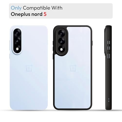 KAPAVER Hybrid Series Back Cover Case Compatible with OnePlus Nord 5 (PC+TPU) (Black) - Image 2