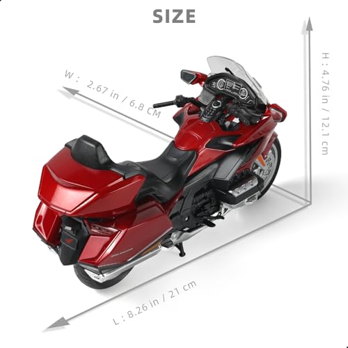 Risopen 112 Motorcycle Model Toy for Honda Glodwing Metal Diecast with Plastic Motorcycle Model for Welly No Assembly Required Mini Finished Moto Gift for AdultRed - Image 3