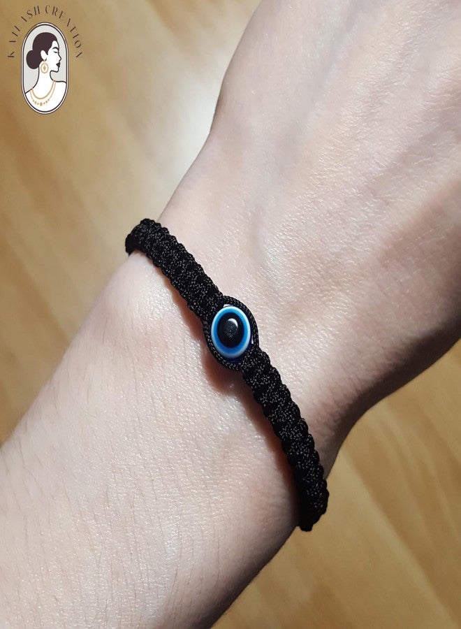 Kailash Creation Evil Eye Bracelet for Women, Men, Girls & Boys | Handmade Adjustable Black Thread Nazariya Bracelet for Protection & Good Luck | Unisex Macrame Design (Pack of 4) - Image 5