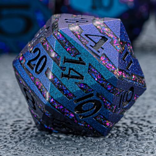 Maywin Inlay Metal DND Dice Set Heavy Zinc Alloy RPG Dice with Decorative Inlay for Dungeons Dragons - Image 1