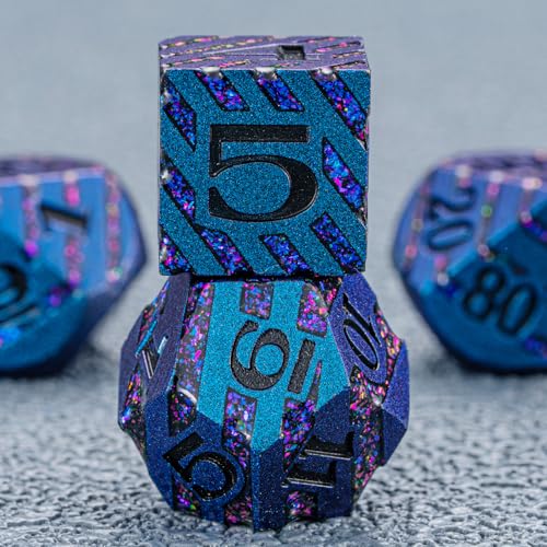 Maywin Inlay Metal DND Dice Set Heavy Zinc Alloy RPG Dice with Decorative Inlay for Dungeons Dragons - Image 5