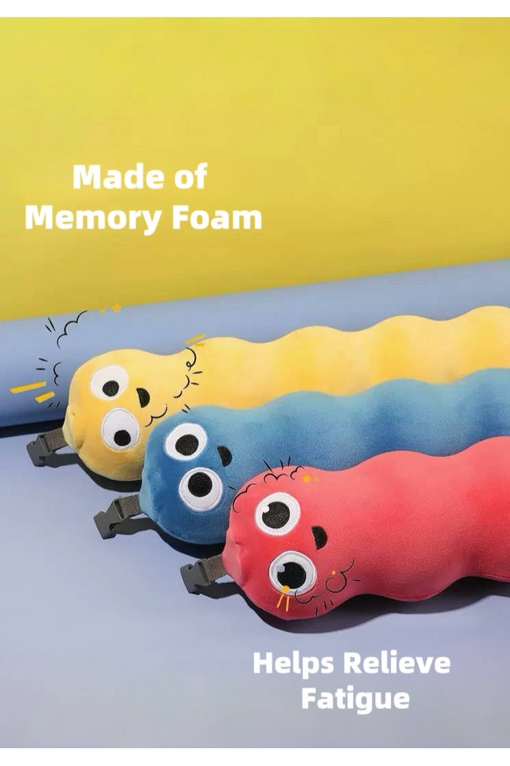 Loquat Cute Yellow Memory Foam Neck Pillow – Foldable, Comfortable, Removable Cover, with Storage Box for Easy Travel - Image 4