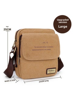 Generic 2023 Mens Premium Canvas Bag Thickened Durable Casual Korean Style MessengerLight khaki Light khaki 