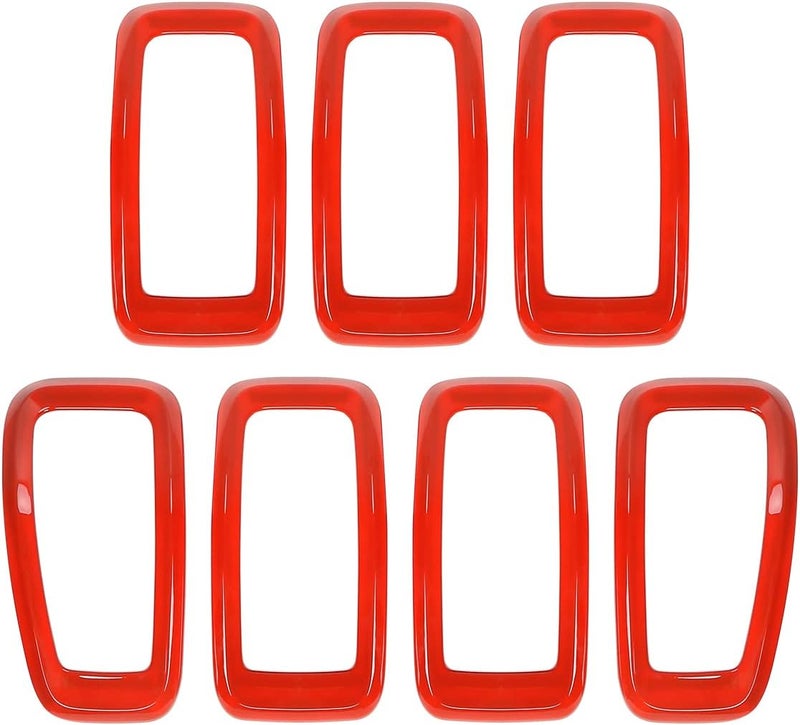 JeCar Front Grill Inserts Grille Cover Frame Trims for 2014-2018 Jeep Cherokee - Red - Image 4