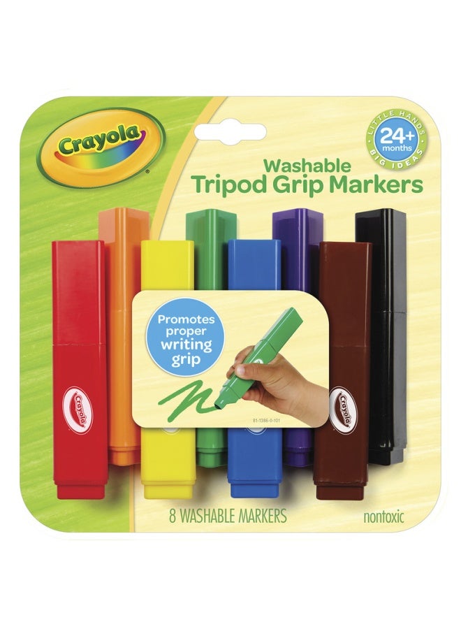 Crayola My First, Tripod Washable Markers For Toddlers, 8Ct  - Image 1