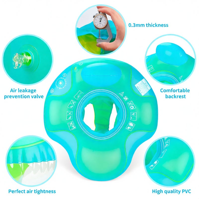 Swimbobo Cute Baby Pool Float Inflatable Baby Swim Float Baby Swimming Float Ring Toddler Pool Float for 2-6 Years Old Boys Girls Swim Trainer Float with Breathable Mesh Seat Mini Air Pump - Image 5