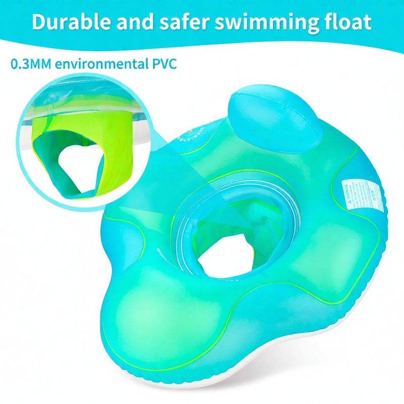 Swimbobo Cute Baby Pool Float Inflatable Baby Swim Float Baby Swimming Float Ring Toddler Pool Float for 2-6 Years Old Boys Girls Swim Trainer Float with Breathable Mesh Seat Mini Air Pump - Image 4
