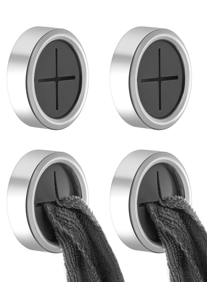 براساكو حاملات مناشف الشاي من براساكو، 4 قطع، خطافات مناشف دائرية ذاتية اللصق، حامل مناشف يد يعمل بنظام الدفع والشفط، مناسب للمطبخ والحمام والمنزل - Image 1